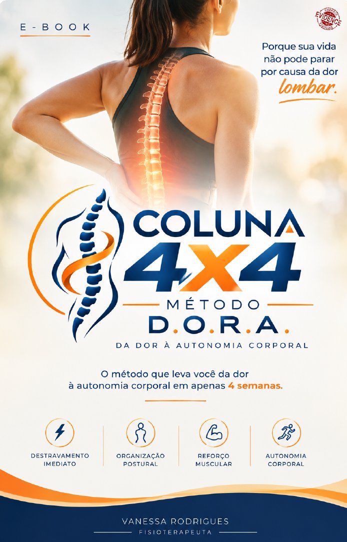 Capa do e-book Coluna 4x4, Método D.O.R.A., da dor à autonomia corporal